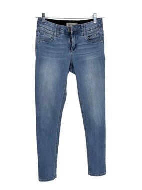 Democracy Jeans 2 Blue Mid Rise Faded Slim Fit Skinny Stretch Casual Streetwear